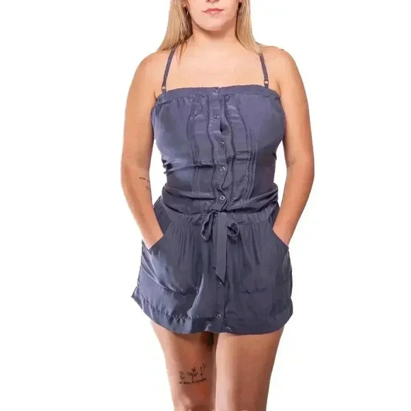 GUESS Denim Blue Paper Romper - Picture 2 of 6